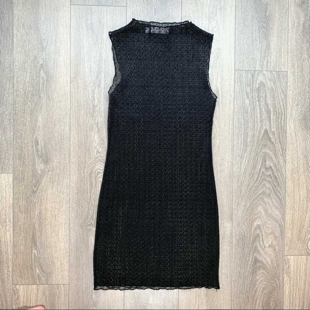 KEEPSAKE Womens Beach Cover Up Knit Mini Dress Black Medium festival boho chic - Picture 11 of 15